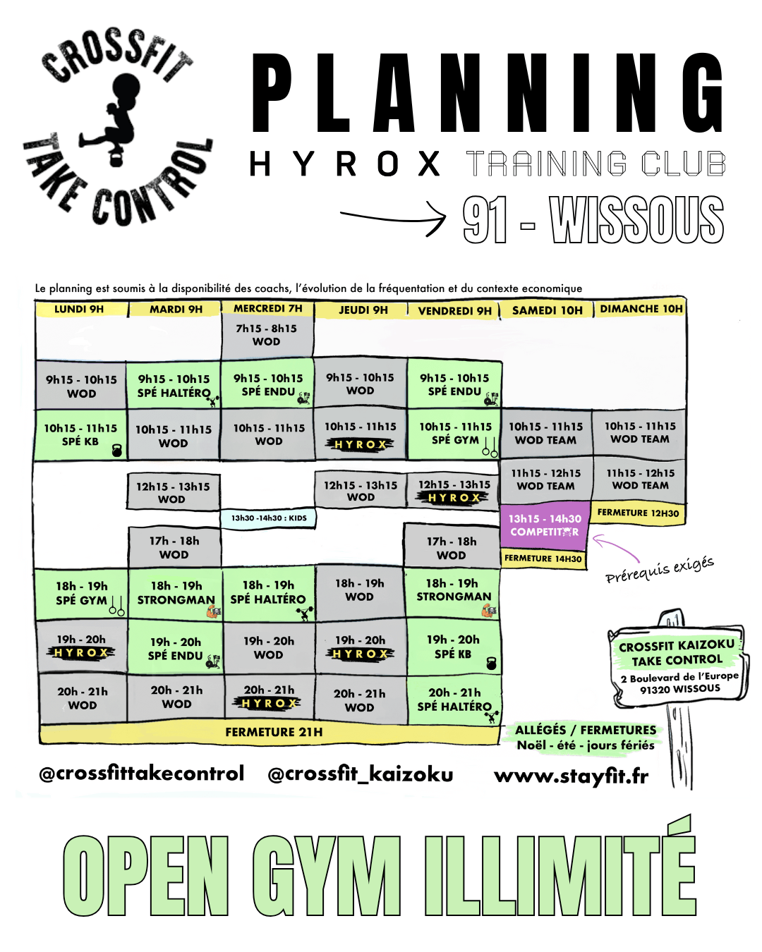 Planning CrossFit et HYROX WISSOUS